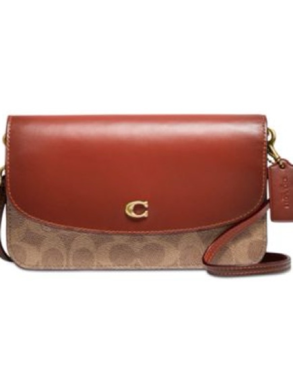 Coach Brown Leather & Signature Canvas Crossbody
